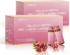 Ageless Beauty Marine Collagen Drink, Liquid Collagen from Franch with 5,000mg Hydrolyzed Collagen, Korean Collagen Tripeptide and Skipjack Elastin Peptide, Supports Skin, Less Wrinkles (2 Pack)