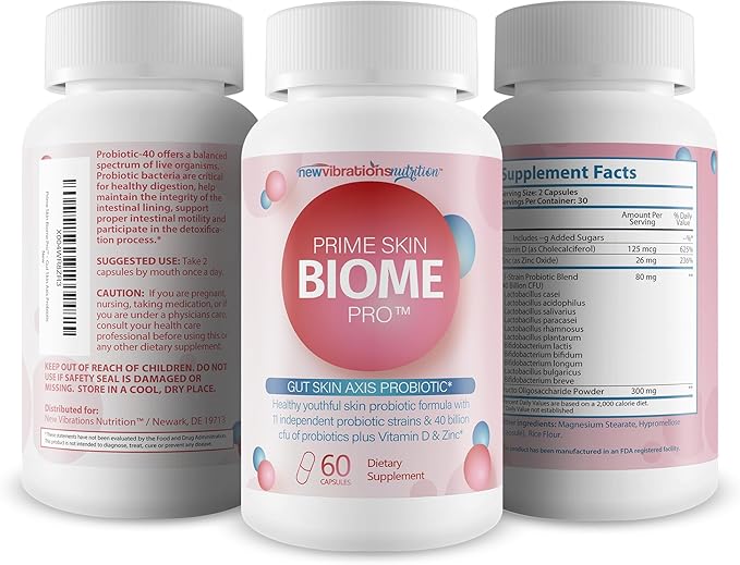 Prime Skin Biome Pro - Our Best Anti Aging Skin Supplement - Skinn & Toenail Fungus Fighter - Anti Wrinkle Pill - Reactivate Anti Aging Pills for Women & Men - Fungus Probiotic Fungal Pills