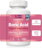 Boric Acid Suppositories for Women 600 mg, Pure Boric Acid pH Balance for Women & Vaginal Odor Control – 30 Suppositories, Made in USA