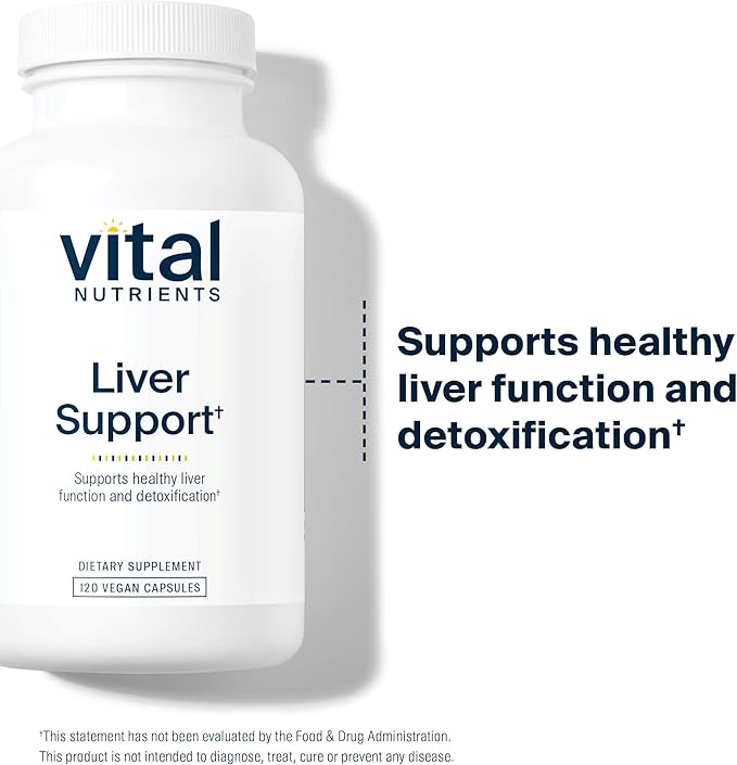 Vital Nutrients Liver Support Milk Thistle and Curcumin - Vegan Supplement - Herbal Combination to Support Healthy Liver Function* - Gluten, Dairy and Soy Free - 120 Capsules