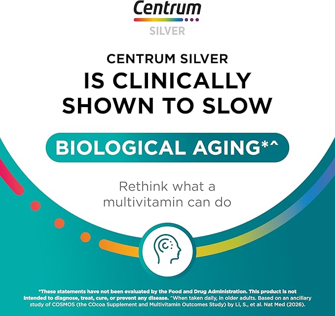 Centrum Silver Women's Multivitamin for Women 50 Plus, Multivitamin/Multimineral Supplement with Vitamin D3, B Vitamins, Non-GMO Ingredients, Supports memory and cognition in older adults - 65 Ct