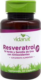 Vidanat Resveratrol 300 mg – Antioxidant Supplement for Heart Health, Anti-Aging, and Immune Support – 30 Capsules (Pack of 1) Green Tea and Grape Seed