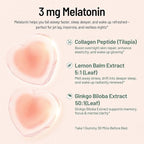 Melatonin Gummies with Ginkgo Biloba Extract, Lemon Balm Extract & Collagen Peptide, 3mg Melatonin, Drug Free Sleep Aid, Strawberry Flavored, 60 Count, Sleep Support Gummies for Restful Sleep
