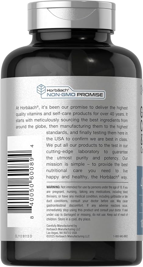 Horbäach Glucosamine Chondroitin MSM | 180 Caplets | with Turmeric | Triple Strength Formula | Non-GMO & Gluten Free Supplement