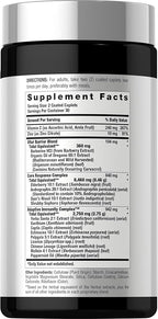 Horbäach Immune Support Supplement | 60 Coated Caplets | with Vitamin C, Zinc & Elderberry | Triple Action | Adaptive Immunity Matrix | Vegan, Non-GMO, Gluten Free