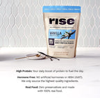 Rise Grass-Fed Whey Protein Powder - Vanilla | 25g Protein No Artificial Flavors, Colors, or Preservatives - Sugar Free, Gluten-Free, Soy Free (Single Serving, 1 Pack)