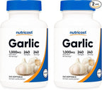 Nutricost Garlic 1000mg, 240 Softgels (2 Bottles) - Orderless, Premium Gluten Free Supplement