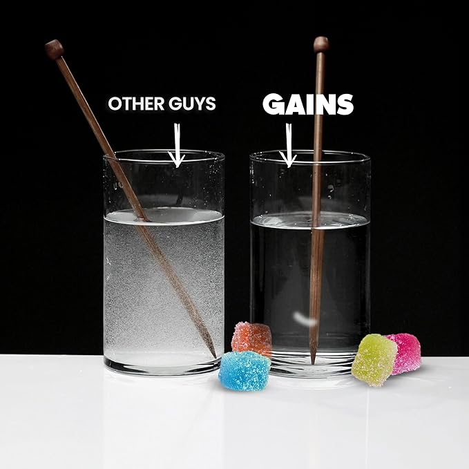 Gains in Bulk Instantized Creatine Monohydrate for Men & Women, Soluble Pre Workout Powder, Supports Muscle Building, Strength and Performance, Bodybuilding Supplements, Sour Gummy, 30 Servings
