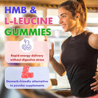 HMB and L-Leucine 3000mg with Calcium Gummies - Muscle Support & Recovery for Adults & Elderly, Vegan, Non-GMO, Gluten Free, 60 Gummies