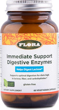 Flora - Enzyme Blend of Seven Vegetarian Enzymes, Supports Optimal Digestion of Proteins, Fast, Carbs, Fiber and Complex Sugars, Provides Relief from Lactose Intolerance, 60 Vegetarian Capsules