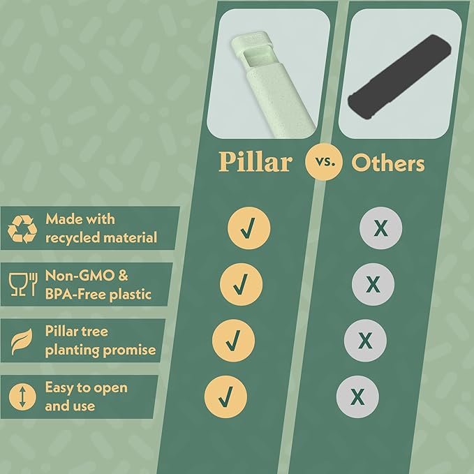 Pillar Plus - Aesthetic 7 XL Day Pill Organizer | BPA-Free Wheat Straw Medicine Case | Pretty Travel & Home Tablet Vitamin Organizer | Cute Weekly Pill Box | Travel Medicine Organizer (Slate Grey)