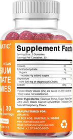 Vitamatic Magnesium Gummies 600mg per Serving – 60 Vegan Gummies – Relaxation, Muscle, Bone & Energy Support – 6 Pack