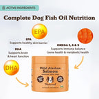 Natural Dog Company Wild Alaskan Salmon Chews for Dogs – Fish Oil Supplement with EPA & DHA for Itchy Skin, Coat, Brain, Joints & Immune Health, Daily Omega-3 Chews, 90 Count