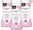 Summer’s Eve Simply Sensitive All-Over Daily Feminine Wash, Gentle pH-Balanced Body Wash for Women, Feminine Care to Remove Vaginal Odor, Gynecologist Tested, 15 Fl Oz, Pack of 3