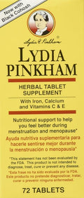 Lydia Pinkham Herbal Supplement Tablets for Menstruation and Menopause Support, 72 Count
