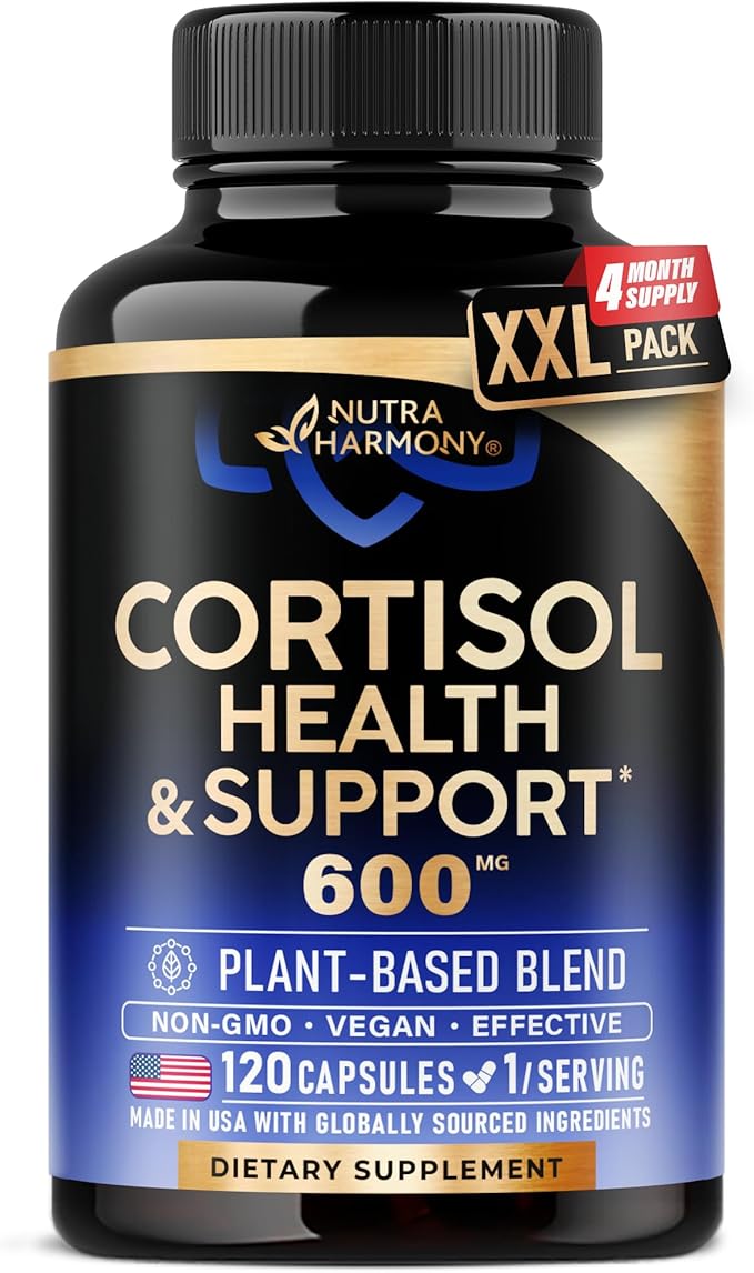 Cortisol Supplement for Women - Holy Basil | Ashwagandha | Rhodiola | L-Theanine - Plant-Based Hormone Balance - Mood, Focus & Sleep Support - Made in USA - Vegan, Non-GMO - 120 Capsules for 4 Months