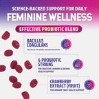 Nature's Nutrition Probiotics for Women Gummies with Cranberry - 6 Premium Strains for PH Balance, Digestive Health, Vaginal & Immune Support, Women's Probiotic Gummy for Feminine Health - 120 Gummies