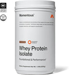 Momentous Essential Grass-Fed Whey Protein Powder – 20 g Whey Isolate Protein – NSF Certified for Sport – Gluten-Free – 25 Servings for Essential Everyday Use – Chocolate – Net WT 1.44 LB (655 g)