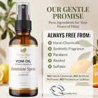 Feminine Spray for Women – All Natural Yoni Oil Deodorant & Moisturizer, Organic Essential Oils, Chemical-Free, Sensitive Vaginal Care | 2 oz Spray