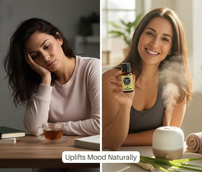 Earth N Pure Lemongrass Essential Oil | Steam Distilled | for Home Diffuser, Skin & Hair Care | with Glass Dropper -100 ML