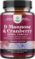 D Mannose with Cranberry Supplement - D Mannose 1000mg per Serving Capsules for Kidney Defense Support & Cleanse and Urinary Tract Health for Women & Men - Adults Bladder Health Supplement - 240 Count