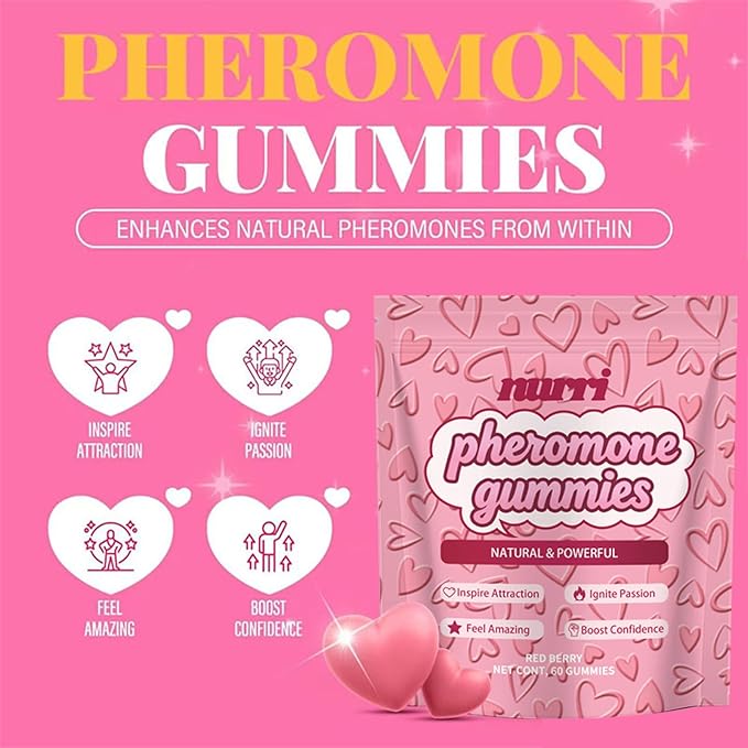 Gummies for Her, Gomitas De Feromonas para Mujer, with Slippery Elm, Supports Balance,Confidence & Social Vibe, Strawberry Flavor, 60 Gummies (2)