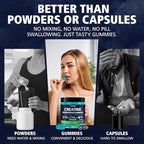 Creatine Gummies for Men & Women - Chewable Creatine Monohydrate Gummies with Taurine & Vitamin B12, 5g Creatine per Serving, Blueberry Flavor, Raspberry-Shaped - 120 Count