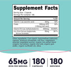 Nutricost Iron for Women 65mg, 180 Capsules, with Vitamin C, Folate, & Vitamin B12 - Vegetarian Friendly, Non-GMO, Gluten Free