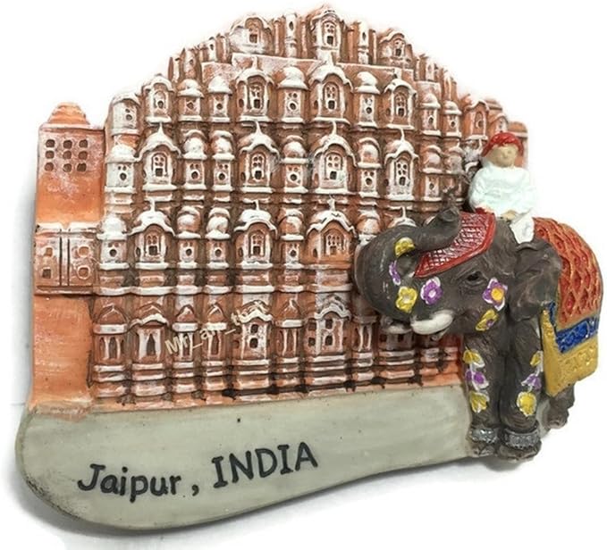WitnyStore Tiny 2½" Hawa Mahal Palace in Jaipur India Magnet - Miniature Hand Made Resin 3D Asia Landmark Tourist Attractions Decorative Refrigerator Fridge Magnets Décor Collectible Souvenirs Gifts