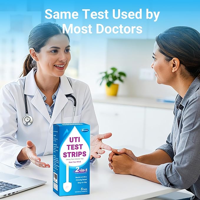 5 Pack UTI Test Strips, Urinary Tract Infection Test Kit for Women Men, Accurate Result in 2 Minutes, Monitor Bladder Health at Home, Clinically Tested, Easy to Grip, Individually Wrapped