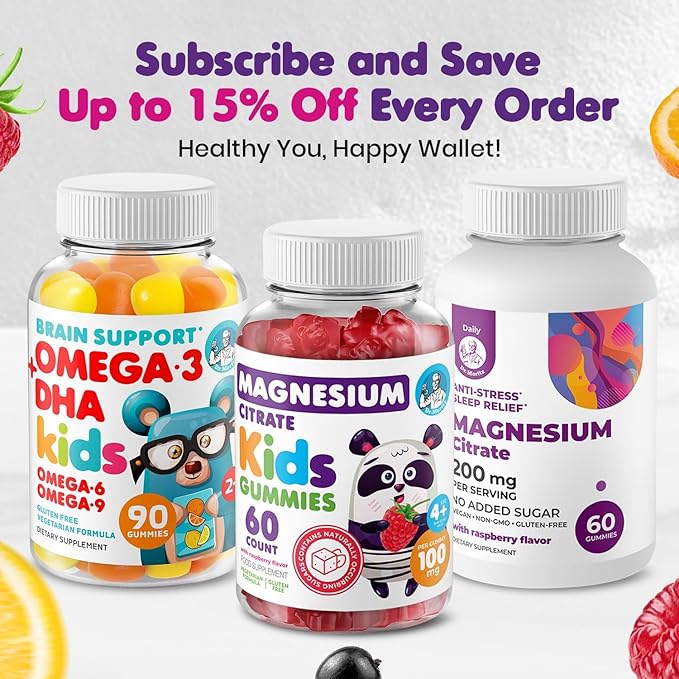 Dr. Moritz Calming and Relaxing Kids Magnesium Gummies, Non-GMO and Low Sugar Magnesium Kids Chewy Supplements, Sleep Gummies Kids, Orange Flavor