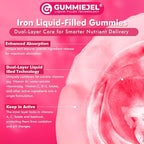 Iron Gummies for Women & Men, Iron Bisglycinate Gummies 26mg, Plus Vitamin C, Folate, Beet Root, B12 & Zinc,High Absorption Iron Supplement for Iron Deficiency, Immune & Energy Boost, Sugar-Free 60Cts