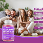 Sugar Free Calcium Gummies Supplement 600mg, Calcium Magnesium Zinc Gummies with Vitamin D3 K2, Potassium, High Absorption CA Gummy for Bone, Teeth & Muscle