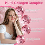 Multi Collagen Peptides Liquid Drop Organic Hydrolyzed Collagen Complex w. Biotin, Vitamin C & Hyaluronic Acid, Liquid Collagen Types I, II, III, IV, V for Hair, Skin, Nails & Joint Health