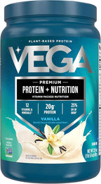 Vega Protein + Nutrition - 20g Plant-Based Pea Protein, Vanilla, 18 Servings, Vegan Keto Superfood, Antioxidant-Rich, Gluten Free, Dairy Free, Low Carb, 1.3lbs (Packaging May Vary)