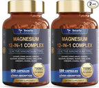 Magnesium Complex 700mg 12 in 1 Magnesium Supplement with Glycinate Citrate Malate Oxide Taurate Aspartate Orotate Magnesium Relaxation,Muscle,Heart Support, Vegan 120 Capsules 2PK