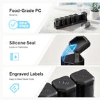 Large Weekly Pill Organizer 1 Time a Day, BPA-Free Pill Dispenser, 7 Day Pill Box with Silicone Lids & Coded Compartments, Spill Proof Travel Case for Vitamins, Seniors & Daily Medication, Black