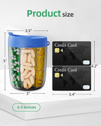 PULIV Large Supplement Organizer Bottle, Holds Plenty of 6 Various Vitamins in 1 Pill Dispenser with Anti-Mixing & Wide Openings Design, Easy to Retrieve Meds, Includes 20 Pcs Labels Royal Blue