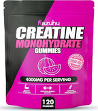 Creatine Monohydrate Gummies 4g per Serving, Creatine Gummies for Men & Women, Pre Workout, Energy, Strength, Muscle Support, Recovery, Sugar Free, Gluten-Free, Vegan, Non-GMO, 120 Count