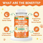 Magnesium Glycinate Gummies for Kids: Calm Magnesium Supplement for Kids & Adults with Zinc Citrate, GABA, Chamomile, Vitamin B6 & C - Sleep, Relaxation & Focus, Orange Flavor 60 Count