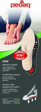 Pedag Viva | Leather Arch Support Inserts | Handmade in Germany | Plantar Fasciitis Relief | Metatarsal Pad | Heel Cushion | Activated Charcoal for Odor | Tan | Women US 10/ Men 7/ EU 40