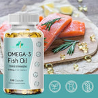 Triple Strength Wild Alaskan Fish Oil, Omega-3 2500mg, EPA 1,300mg + DHA 1,200mg, Supplement for Heart and Joint Health, 2 Month Supply, 120 Softgels