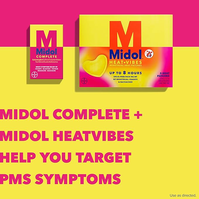 Midol Complete Menstrual Pain Relief Caplets, 40 Count - Provides Cramp, Headache, and Bloating Relief