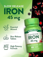 Nature's Truth Iron Supplement | 45 mg | 60 Pills | Ferrous Sulfate | Non-GMO & Gluten Free Vitamin for Men and Women