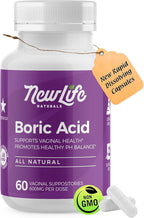 NewLife Naturals - Boric Acid Suppositories for Women - 600mg - Feminine Care - for Vaginal Odor Use - 100% Pure- Made in USA - 60 Capsules