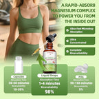 GREENPEOPLE Magnesium Glycinate Liquid Drop - 17-in-1 4Fl. Oz Triple Magnesium Complex Supplement with Glycinate 400mg & Citrate 500mg Taurate/L-Theanine for Calm Mood/Muscle/Sleep,Strawberry Flavor