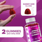 Vitamatic 2 Packs Vitamin B6 100mg Gummies – Natural Strawberry Flavor – 60 Pectin-Based Gummies per Bottle – Nervous System & Energy Support