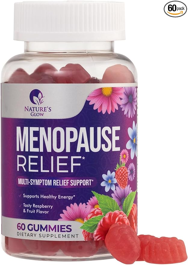 Menopause Supplement for Women - Complete Multi-Benefit Menopause Relief Gummy for Mild Hot Flashes & Night Sweats, Natural Balance & Energy Support, Menopausal Vitamins, Gluten Free - 60 Gummies