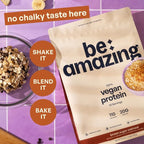 BE AMAZING Vegan Protein Powder, Brown Sugar Oatmeal, 20g Plant Based Protein with Prebiotic Fiber, Low Carb, Dairy and Gluten Free Shake Mix, No Added Sugar, 29.3 oz, 25 Servings