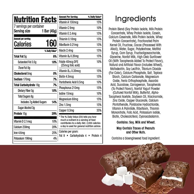 BestMed Protein Bar – 15g Protein, Low Carb, Low Sugar, High Fiber, Low Calorie Meal Replacement Nutrition Bar, Healthy Snack for Weight Management Diet (Dark Chocolate, 7 Count)